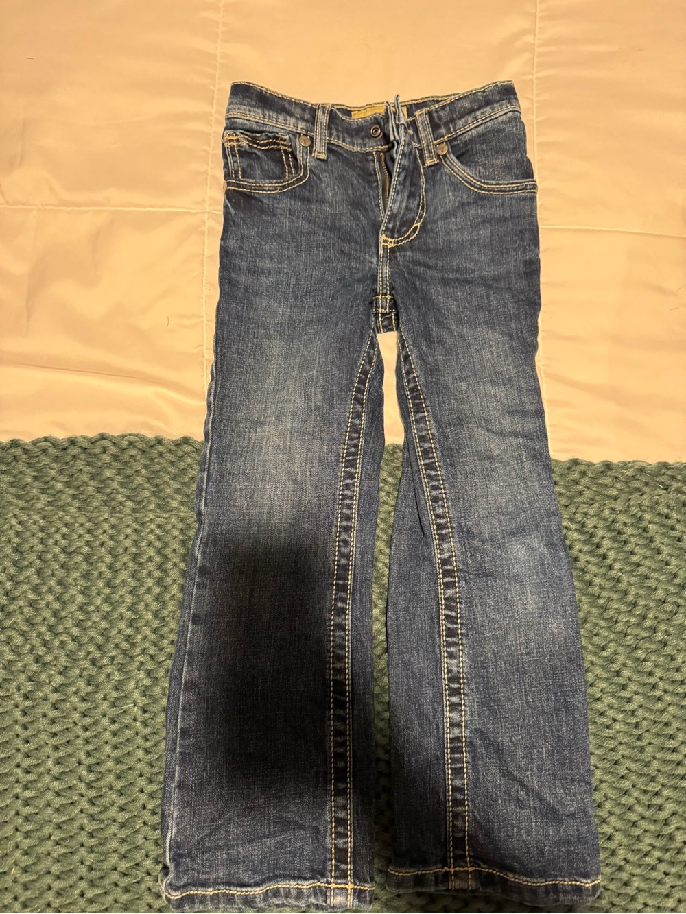 Wrangler Kids Blue Denim Jeans with Contrast Stitching